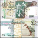 SEYCHELLES  - CEDULA ESCASSA  EM ESTADO FLOR DE ESTAMPA DE CONSERVAÇÃO DE  50 RUPEES  DO ANO 2005