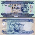 ILHAS SALOMÃO CEDULA DE 5 DOLLARS  EM ESTADO FLOR DE ESTAMPA DE CONSERVAÇÃO