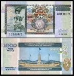 BURUNDI  - CEDULA DE 1.000 Francs DO ANO 2009 NOVO TAMANHO - CEDULA EM ESTADO FLOR DE ESTAMPA  DE CONSERVAÇÃO
