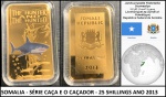 SOMALIA - SÉRIE CAÇA E O CAÇADOR - 25 SHILLINGS ANO 2013 - PEÇA NO ACRILICO EM ESTADO FLOR DE CUNHO DE CONSERVAÇÃO