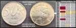 VARIANTE NA  MOEDAS DE 50 CENTAVOS DE  REAL DO ANO 2000 RARA E INCLINADA  - MOEDA EM MUITO BOM  ESTADO  DE CONSERVAÇÃO