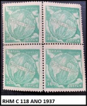 RHM C 118 ANO 1937 - QUADRA   EM ESTADO MINT DE CONSERVAÇÃO CONFORME A FOTO EXIBIDA!!