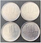 SÉRIE DAS MOEDAS DO REAL DE 10 CENTAVOS  - MOEDAS EM EXCELENTE ESTADO DE CONSERVAÇÃO