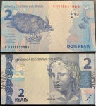 HH - BRASIL CÉDULA DE 2 REAIS SÉRIE HH EM ESTADO FLOR DE ESTAMPA DE CONSERVAÇÃO