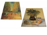 Par de gravuras, Allée des Alycamps, Flowers and Fruit, Van Gogh, 1888, 47 x 37 cm. Este lote encontra-se em Nogueira, Petrópolis.