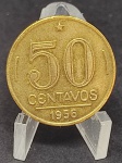 V223B 50 CENTAVOS 1956 REVERSO HORIZONTASL SOB.