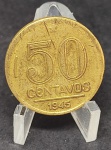 V194A BRASIL 50 CENTAVOS 1945 REVERSO HORIZONTAL SOB.