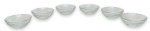 CISPER - Jogo de 6 elegantes bowls para sobremesa em demi cristal adornado com folhagens. Possui registro da manufatura Cisper. Mede 13cm diametro.