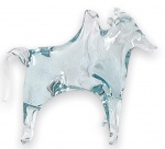 ITÁLIA - Delicada escultura em cristal de murano nos tons azul claro e transparente, representando figura de touro. Ótimo estado. Mede 9 x 10 cm.