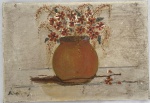 Antiga obra em óleo sobre tela representando vaso de flores. Assinada no canto inferior esquerdo. Ausencia de moldura. Mede 35 x 25cm.