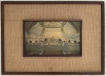 Elegante quadro decorativo, reprint obra de Dali, protegida por paspatur em linho cru e moldura de madeira. Mede 40 x 55cm.
