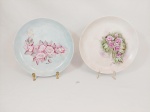 2 Pratos Decorativos em Porcelana Pintada a Mão Floral Schmidt. Medida: 24,5 cm diametro