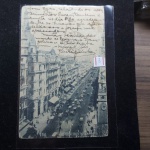 Bilhete Postal do Brazil, Avenida Rio Branco, Rio de Janeiro. A. Ribeiro, Rua Ambrosina 25 Aldeia Campista. Circulado 1917. Nº142