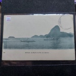 Bilhete Postal do Brazil, Entrada da Barra do Rio de Janeiro (78). A. Ribeiro, Travessa Ambrosina N. 1 Andarahy. Circulado 1908. Nº210