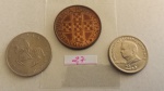27 - 03 moedas Universais – Parte de uma Coleção de Moedas do Mundo – Philipinas, Austria e Portugal