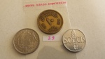 39 - 03 moedas Universais – Parte de uma Coleção de Moedas do Mundo – Egito Grácia e Espanha