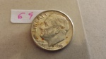 64 - Moeda de PRATA 900 – ROOSEVELT DIME - Estados Unidos da América – Ano de 1959  -  Estado de Conseração MBC