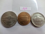 104 – Moeda Mundo – EUA – lote com 03 Moedas.