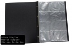 Álbum Simples, capa dura, preto, Sistema Bailarina para 80 Cédulas folha polipropileno.