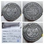 D. Maria e D. Pedro III, Colônia. V Réis 1778, cobre MBC+ - VF30. <br>Ref. Cat. Bentes 2022 Bentes 2022 MARCA para BC 180,00/ MBC 900,00/ SOB 2000,00<br> Nº14