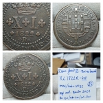 Dom. João VI - Reino Unido XL 1822 R - 47P disco grosso, MBC/SOB - VF 35. <br>Ref. Cat. Bentes 2022 Bentes 2022 MARCA para BC 150,00/  MBC 400,00/ Sob 1200,00 <br>Nº25