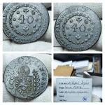 D. Pedro I, Império. 40 Réis 1828R, cobre MBC - VF20. <br>Ref. Cat. Bentes 2022 BC 70,00/ MBC 150,00/ SOB 700,00 <br>Nº36