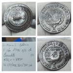 D. Maria I, Colônia. X Réis 1796 com carimbo escudete MBC+ - VF30. <br>Ref. Cat. Bentes 2022 Bentes 2022 MARCA para BC 150,00/ MBC 360,00/ SOB 900,00 <br>Nº54