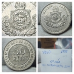 V027 50 Réis 1888 FC/SOB. <br>Ref. Cat. Bentes 2022 Bentes 2022 MARCA para MBC 180,00/ SOB 700,00/ FC 2500,00 <br>Nº68