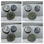Conjunto de 3 moedas Romanas para estudo e classificação. Nº320