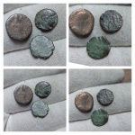 Conjunto de 3 moedas Romanas para estudo e classificação. Nº323