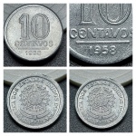 V259 moeda 10 centavos de 1958, alumínio.Nº10