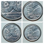 V416 moeda 5 cruzeiros de 1992, salineiro. 
Nº13