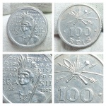 V135 moeda SÉRIE VICENTINA 100 réis  de 1932. IV centenário da colonização do Brasil. 
Nº49