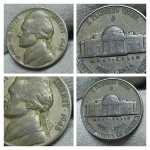 Moeda de prata. Estados Unidos, Five Cents 1945 D.
Nº74