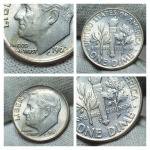 Moeda de prata. Estados Unidos, One Dime 1962 D.
Nº98