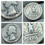 Moeda de prata. Estados Unidos 25 Cent 1944.
Nº102