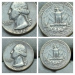 Moeda de prata. Estados Unidos 25 Cent 1946.
Nº103