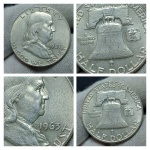 Moeda de prata. Estados Unidos Half Dollar, Franklin 1963 D.
Nº106