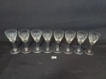 Jogo de 8 taças licor em cristal lapidaçao  losango MEDIDA: 9 cm x 4 cm