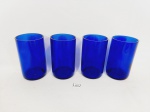 Jogo de 8 copos Suco  em vidro azul cobalto  MEDIDA: 12 cm x 7 cm