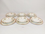 Jogo de 6 Cumbucas com  prato para sobremesa porcelana manufatura  Regal  Japonesa  esmaltada  com flores . medida 14 cm x 3 cm e pires 16 cm