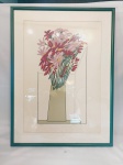 Serigrafia Representando Vaso Flores Assinada Scliar. Medida: 47 cm x 69  e com moldura 64 cm x 86 cm  apresentam marcas