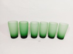 Jogo de 6 Copos Suco em vidro Verde Fosco. medida 13 cm x 7 cm