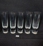 Jogo de 5 copos para vodka em em Cristal liso mede 13,5 cm x 3,5 cm