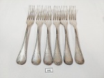 Jogo de 6 garfos de mesa em Prata 90 Fracalanza modelo Lacinho. mede 20 cm