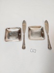 2 Mantegueiras Individuais com 2 espatulas em Prata 90 Fracalanza modelo Lacinho .  medida 6,5 cm x 6,5 cm e 13 cm