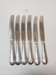 Jogo de  6 facas de mesa em Prata 90 Fracalanza modelo Lacinho . medida 24 cm