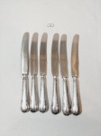 Jogo de  6 facas de mesa em Prata 90 Fracalanza modelo Lacinho . medida 24 cm