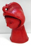 ELISA PENA - Escultura Cabeça em barro  Vermelha- Mede:  35 cm 