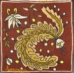 Concessa Colaço (1929) - Tapeçaria para almofada, flor, assinada 47 x 47 cm.
